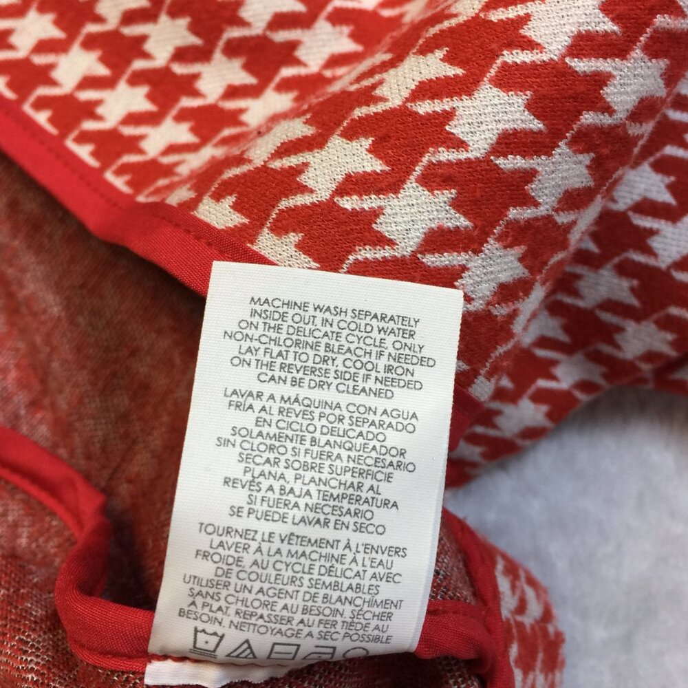 Cabi Blazer Jacket Sz S Womans Red White Classic Houndstooth Streth Pocket #4249 - Picture 13 of 16